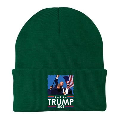 Trump Fist Pump Shot At Trump 2024 Trump Survives Rally Knit Cap Winter Beanie