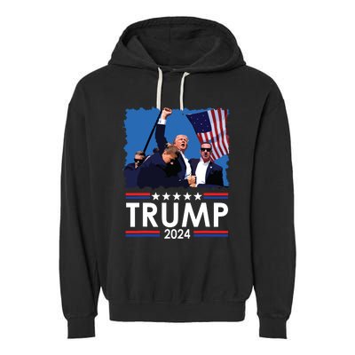 Trump Fist Pump Shot At Trump 2024 Trump Survives Rally Garment-Dyed Fleece Hoodie