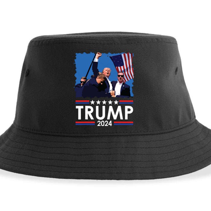 Trump Fist Pump Shot At Trump 2024 Trump Survives Rally Sustainable Bucket Hat