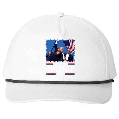 Trump Fist Pump Shot At Trump 2024 Trump Survives Rally Snapback Five-Panel Rope Hat