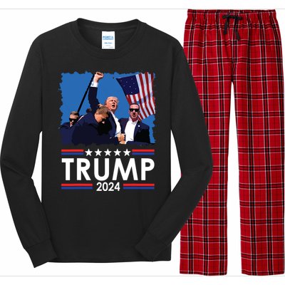 Trump Fist Pump Shot At Trump 2024 Trump Survives Rally Long Sleeve Pajama Set