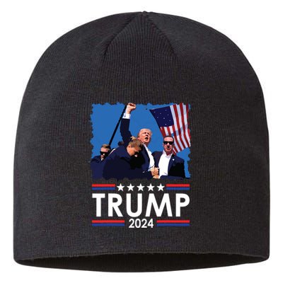 Trump Fist Pump Shot At Trump 2024 Trump Survives Rally Sustainable Beanie