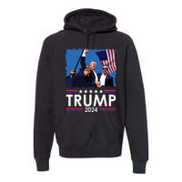 Trump Fist Pump Shot At Trump 2024 Trump Survives Rally Premium Hoodie