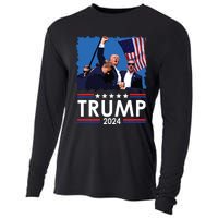 Trump Fist Pump Shot At Trump 2024 Trump Survives Rally Cooling Performance Long Sleeve Crew