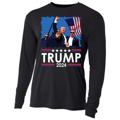 Trump Fist Pump Shot At Trump 2024 Trump Survives Rally Cooling Performance Long Sleeve Crew