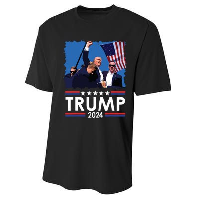 Trump Fist Pump Shot At Trump 2024 Trump Survives Rally Performance Sprint T-Shirt