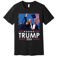 Trump Fist Pump Shot At Trump 2024 Trump Survives Rally Premium T-Shirt