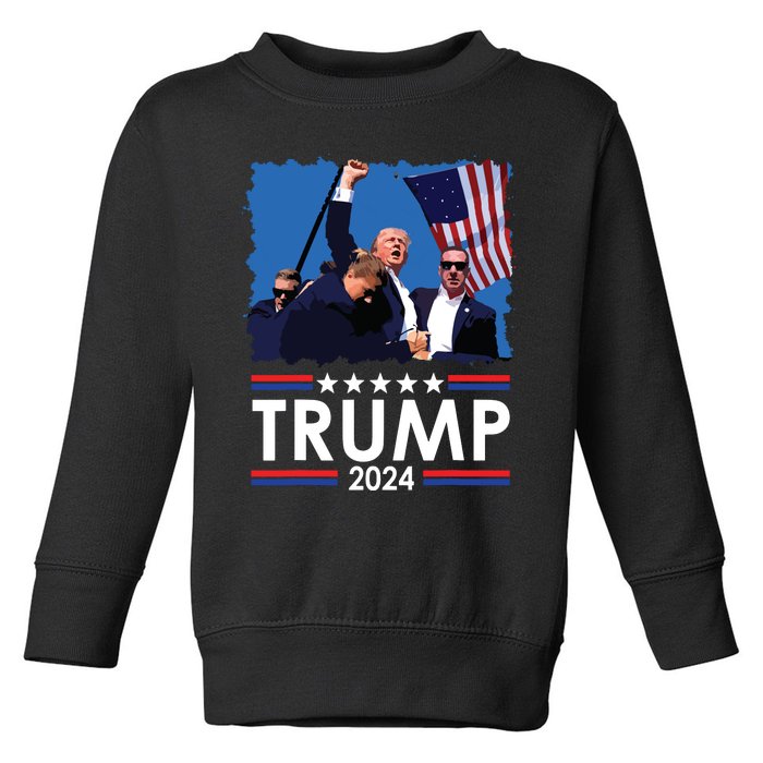 Trump Fist Pump Shot At Trump 2024 Trump Survives Rally Toddler Sweatshirt