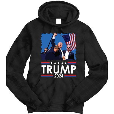 Trump Fist Pump Shot At Trump 2024 Trump Survives Rally Tie Dye Hoodie