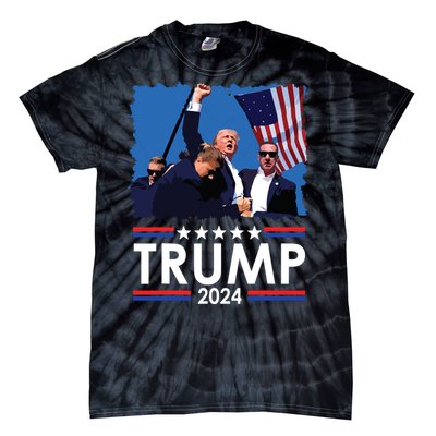 Trump Fist Pump Shot At Trump 2024 Trump Survives Rally Tie-Dye T-Shirt