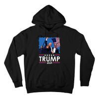 Trump Fist Pump Shot At Trump 2024 Trump Survives Rally Tall Hoodie