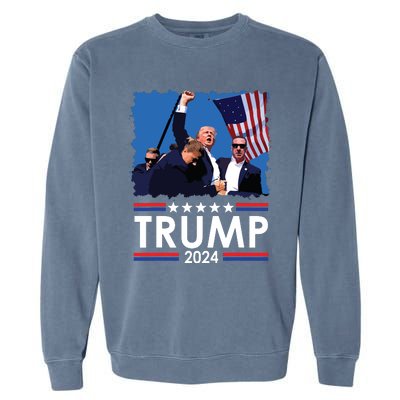 Trump Fist Pump Shot At Trump 2024 Trump Survives Rally Garment-Dyed Sweatshirt