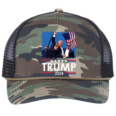 Trump Fist Pump Shot At Trump 2024 Trump Survives Rally Retro Rope Trucker Hat Cap