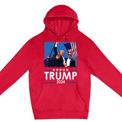 Trump Fist Pump Shot At Trump 2024 Trump Survives Rally Premium Pullover Hoodie