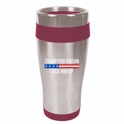 Trump For Prison Lock Him Up 16oz Travel Tumbler