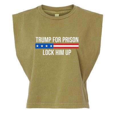 Trump For Prison Lock Him Up Garment-Dyed Women's Muscle Tee