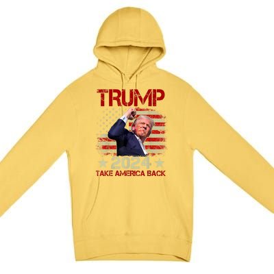 Trump Fist Pump Shot At Trump 2024 Trump Survives Rally Premium Pullover Hoodie