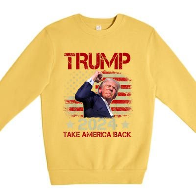 Trump Fist Pump Shot At Trump 2024 Trump Survives Rally Premium Crewneck Sweatshirt