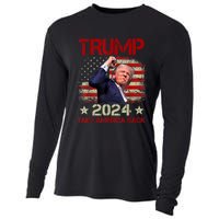 Trump Fist Pump Shot At Trump 2024 Trump Survives Rally Cooling Performance Long Sleeve Crew