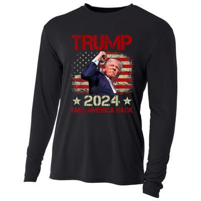 Trump Fist Pump Shot At Trump 2024 Trump Survives Rally Cooling Performance Long Sleeve Crew