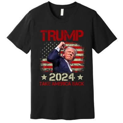 Trump Fist Pump Shot At Trump 2024 Trump Survives Rally Premium T-Shirt