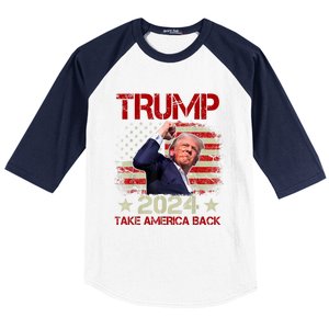 Trump Fist Pump Shot At Trump 2024 Trump Survives Rally Baseball Sleeve Shirt