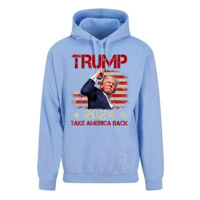 Trump Fist Pump Shot At Trump 2024 Trump Survives Rally Unisex Surf Hoodie