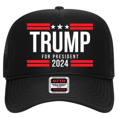 Trump For President 2024 Jd Vance For Vp Trump Vance 2024 Make America Great Aga High Crown Mesh Back Trucker Hat