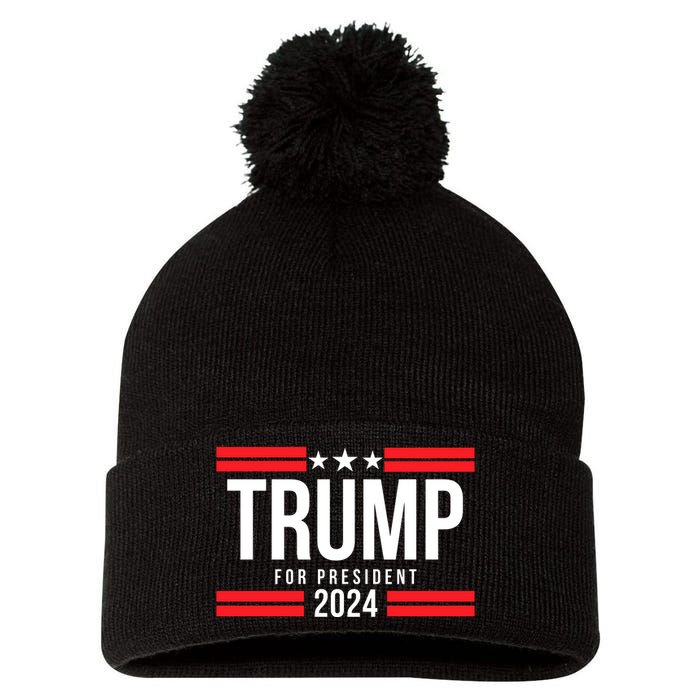 Trump For President 2024 Jd Vance For Vp Trump Vance 2024 Make America Great Aga Pom Pom 12in Knit Beanie