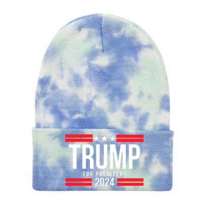 Trump For President 2024 Jd Vance For Vp Trump Vance 2024 Make America Great Aga Tie Dye 12in Knit Beanie