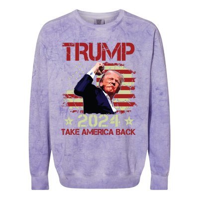 Trump Fist Pump Shot At Trump 2024 Trump Survives Rally Colorblast Crewneck Sweatshirt