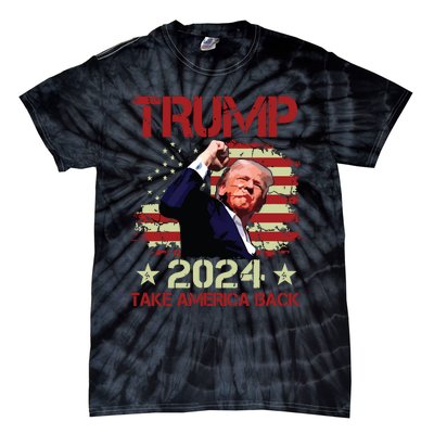 Trump Fist Pump Shot At Trump 2024 Trump Survives Rally Tie-Dye T-Shirt