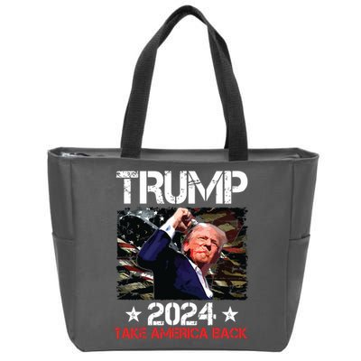 Trump Fist Pump Shot At Trump 2024 Trump Survives Rally Zip Tote Bag