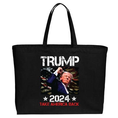 Trump Fist Pump Shot At Trump 2024 Trump Survives Rally Cotton Canvas Jumbo Tote