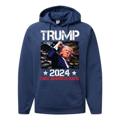 Trump Fist Pump Shot At Trump 2024 Trump Survives Rally Performance Fleece Hoodie