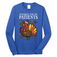 Thankful For Patients Turkey Nurse Thanksgiving Scrub Cool Gift Long Sleeve Shirt