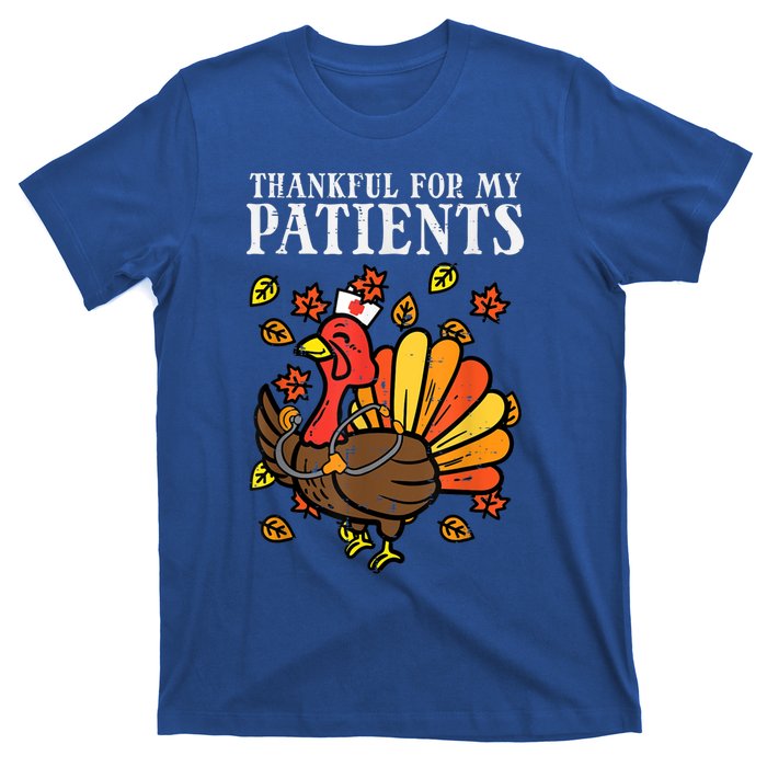 Thankful For Patients Turkey Nurse Thanksgiving Scrub Cool Gift T-Shirt