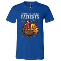 Thankful For Patients Turkey Nurse Thanksgiving Scrub Cool Gift V-Neck T-Shirt