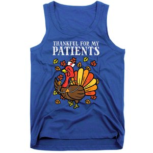 Thankful For Patients Turkey Nurse Thanksgiving Scrub Cool Gift Tank Top