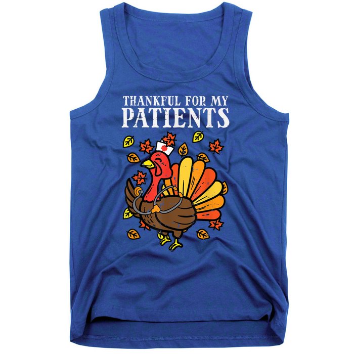 Thankful For Patients Turkey Nurse Thanksgiving Scrub Cool Gift Tank Top