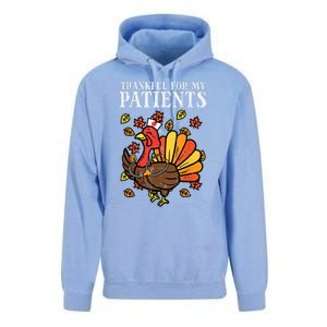 Thankful For Patients Turkey Nurse Thanksgiving Scrub Cool Gift Unisex Surf Hoodie