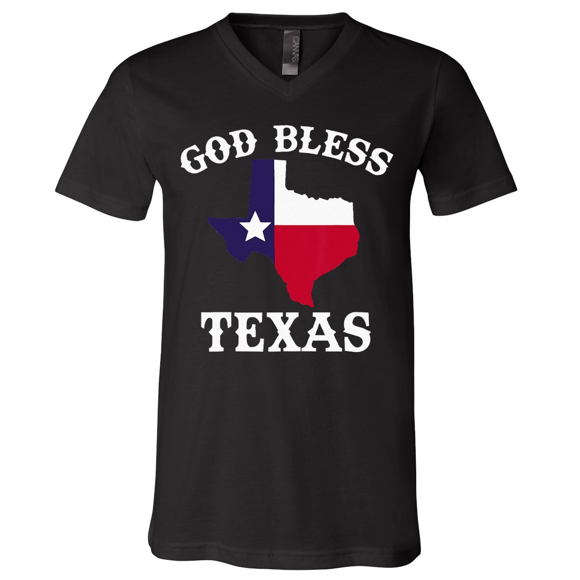 Texas Flag Patriotic Texan Pride God Bless Texas V-Neck T-Shirt
