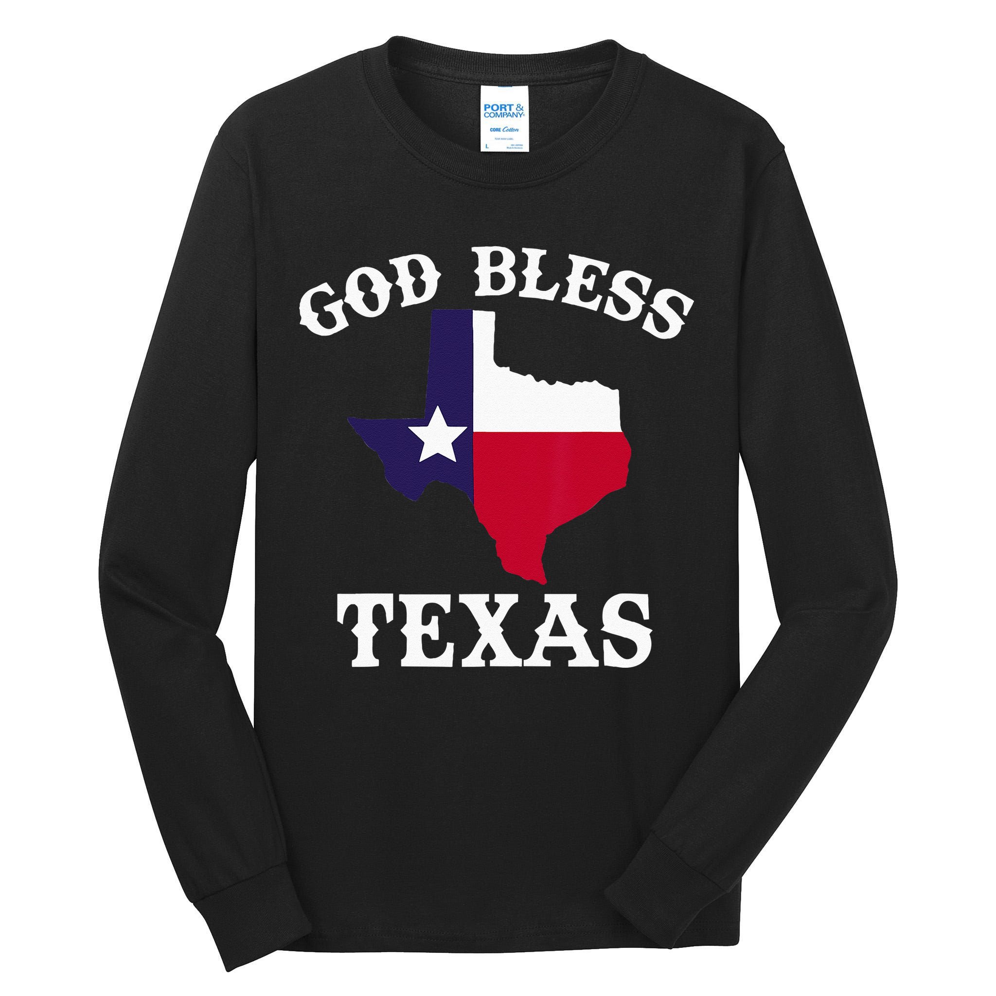 Texas Flag Patriotic Texan Pride God Bless Texas Tall Long Sleeve T-Shirt
