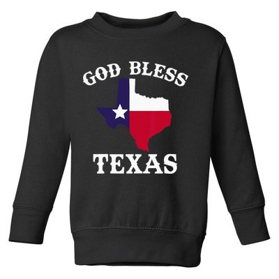 Texas Flag Patriotic Texan Pride God Bless Texas Toddler Sweatshirt