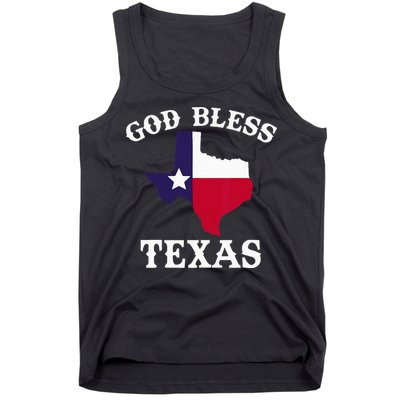 Texas Flag Patriotic Texan Pride God Bless Texas Tank Top