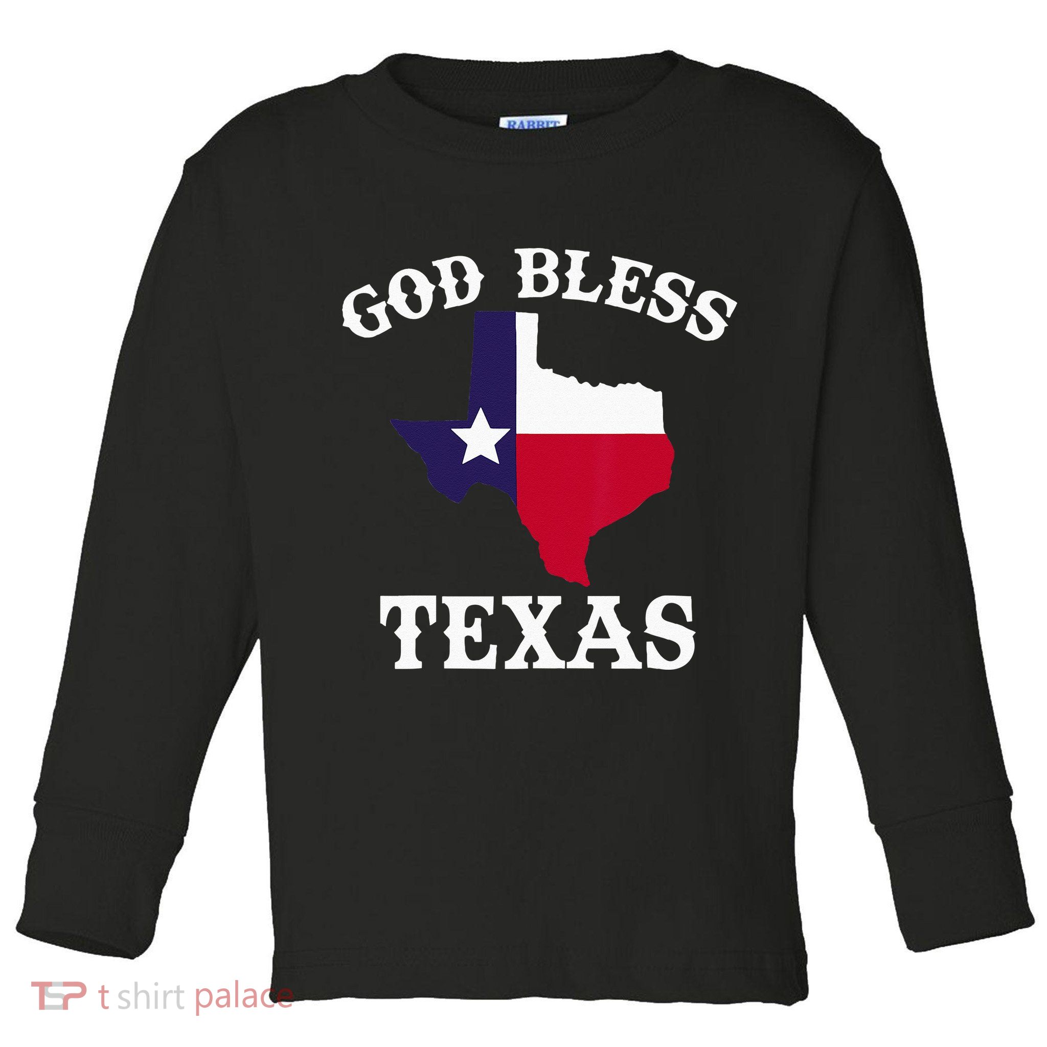 Texas Flag Patriotic Texan Pride God Bless Texas Toddler Long Sleeve Shirt