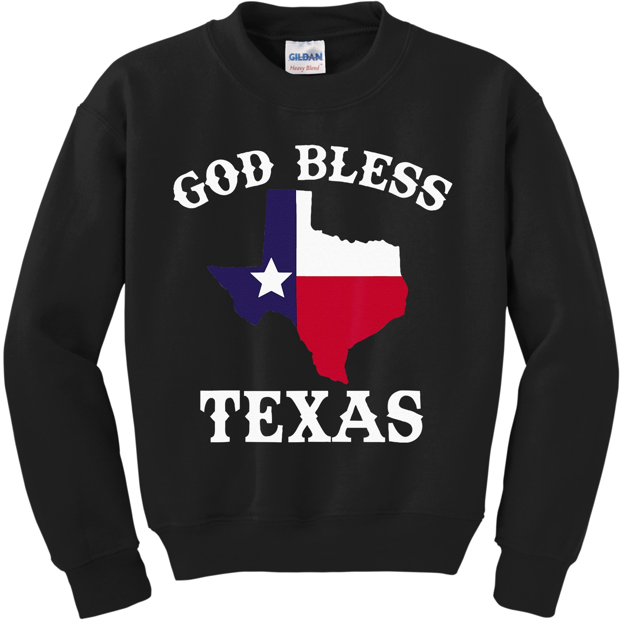 Texas Flag Patriotic Texan Pride God Bless Texas Kids Sweatshirt