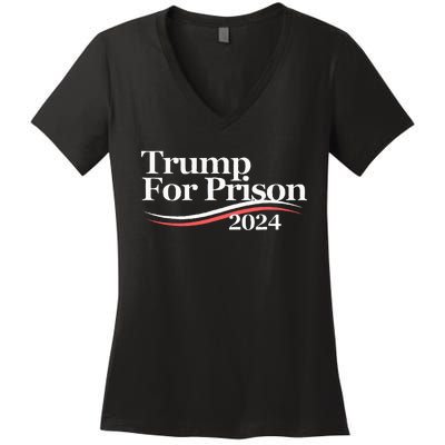 Trump For Prison 2024 Women's V-Neck T-Shirt