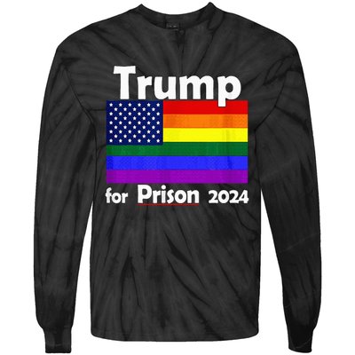 Trump For Prison 2024 Tie-Dye Long Sleeve Shirt