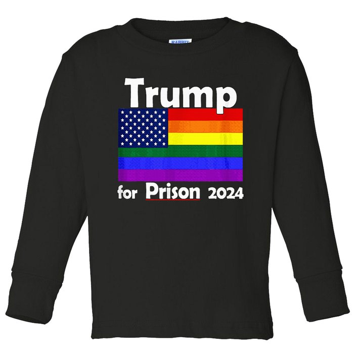 Trump For Prison 2024 Toddler Long Sleeve Shirt